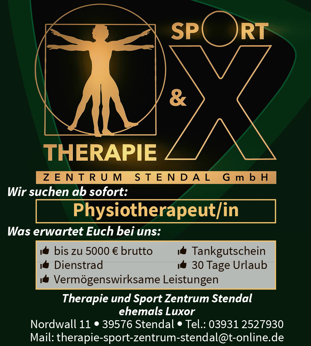 Physiotherapeut/in, Stellenanzeigen, Sport und Therapie Zentrum Stendal GmbH